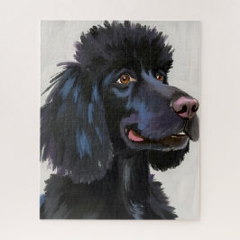 Black Poodle | Dog Watercolor Pet Art Puzzle