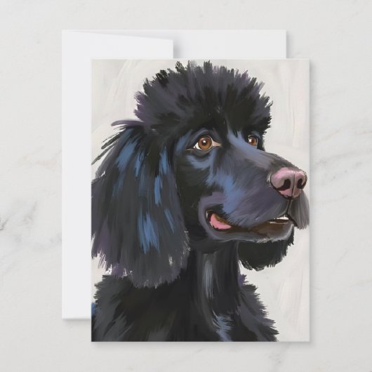 Black Poodle | Dog Watercolor Pet Card (Vorderseite)