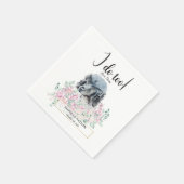 Black Poodle Dog Wedding Cocktail Napkins Serviette (Ecke)