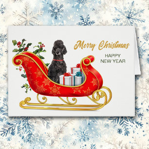 Black Poodle Dog Weihnachten Weihnachten Weihnacht