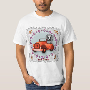 Black Poodle Driving Car T - Shirt