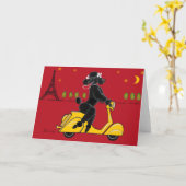 Black Poodle Eiffel Tower Cards Karte (Gelbe Blume)