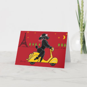 Black Poodle Eiffel Tower Cards Karte