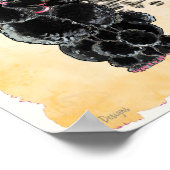 Black Poodle Eiffelturm Paris Art Prinz Poster (Ecke)