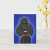 Black Poodle Faltkarte Karte (Gelbe Blume)
