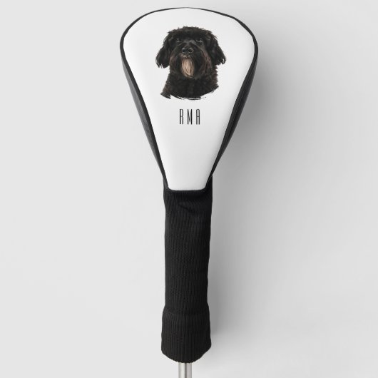 Black Poodle Golf Headcover (Vorderseite)