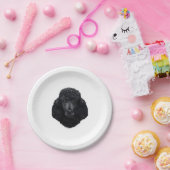 Black Poodle Hundegesicht Pappteller (Party)