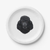 Black Poodle Hundegesicht Pappteller (Vorderseite)