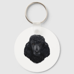 Black Poodle Hundegesicht Schlüsselanhänger