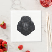 Black Poodle Hundegesicht Serviette (Beispiel)