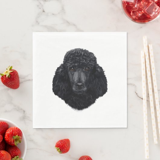 Black Poodle Hundegesicht Serviette (Beispiel)