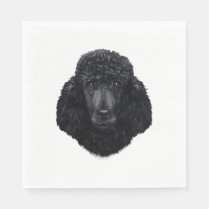 Black Poodle Hundegesicht Serviette
