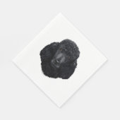 Black Poodle Hundegesicht Serviette (Ecke)