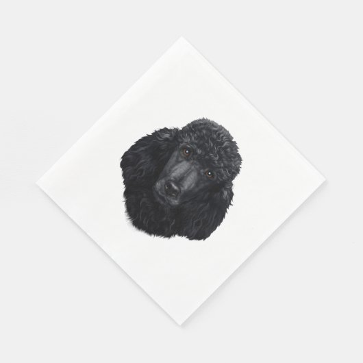 Black Poodle Hundegesicht Serviette (Ecke)