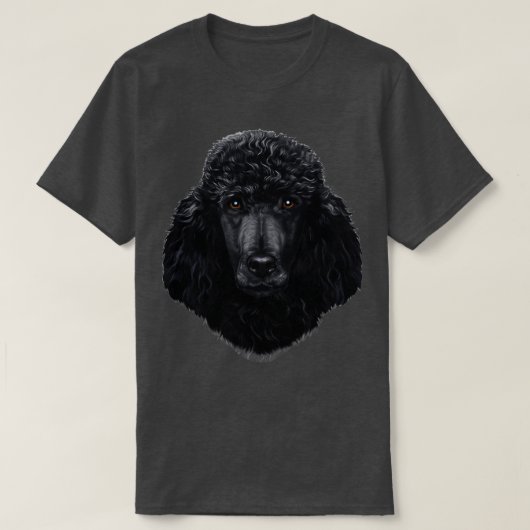 Black Poodle Hundegesicht T-Shirt (Design vorne)