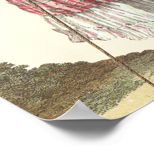 Black Poodle in Marie Antoinette Kostüm Drucken Poster (Ecke)