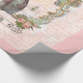 Black Poodle in Marie Antoinette Kostüm Geschenkpapier (Ecke)