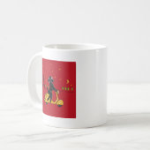 Black Poodle in Paris und Scooter Kaffeetasse (Vorderseite Links)