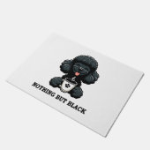 Black Poodle Kaffee nichts außer schwarz Fußmatte (Schrägansicht)