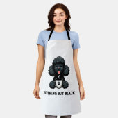 Black Poodle Kaffee nichts außer schwarz Schürze (Getragen)