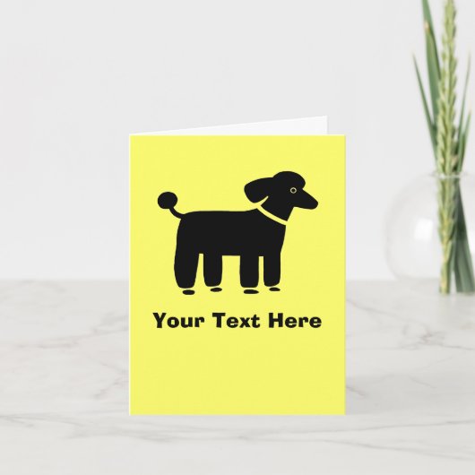 Black Poodle Karte (Vorderseite)