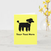 Black Poodle Karte (Gelbe Blume)