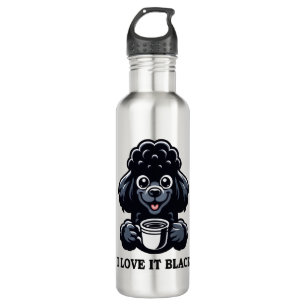 Black Poodle Lieben Black Coffee Edelstahlflasche