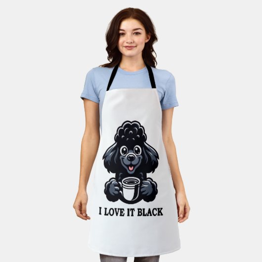 Black Poodle Lieben Black Coffee Schürze (Getragen)