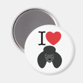 Black Poodle Magnet (Vorderseite/Rückseite)