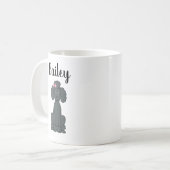 Black Poodle Niedlich Calligrafy Pet Personalisier Kaffeetasse (Vorderseite Links)