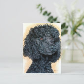 Black Poodle Postkarte (Stehend Vorderseite)