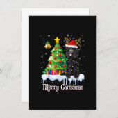 Black Poodle Santa Christmas Tree Lights Hund Love Einladung (Vorne/Hinten)