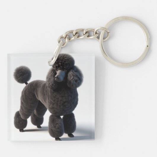 Black Poodle Schlüsselanhänger (Rückseite)