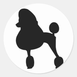 Black Poodle Silohouette Stickers aus den 50er Jah