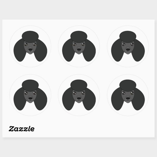 Black Poodle Stickers (Blatt)