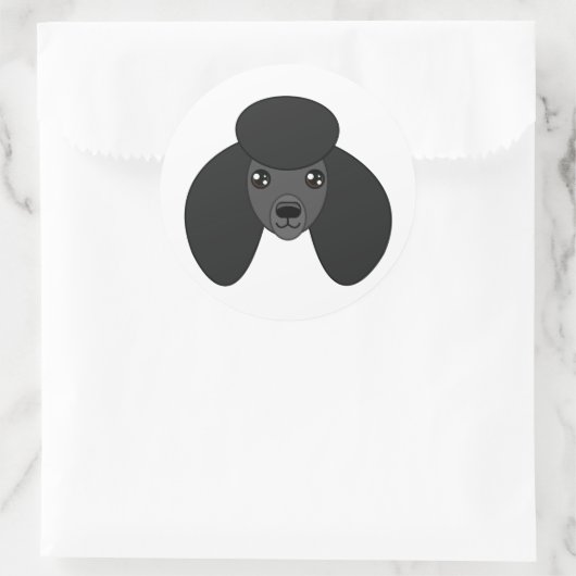 Black Poodle Stickers (Tasche)