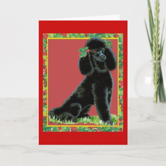 Black Poodle Weihnachten (Vorderseite)