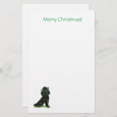 Black Poodle Weihnachten Briefpapier (Vorne/Hinten)