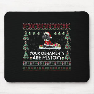Black Poodle Weihnachtsbaum Lichter Dekorationen X Mousepad