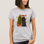 Black Poodle Weihnachtsbaum Lichter Weihnachten We T-Shirt (Vorderseite)