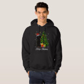 Black Poodle Weihnachtsbaum Lichter Xmas Rein Hoodie (Vorne ganz)