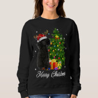 Black Poodle Weihnachtsbaum Lichter Xmas Rein