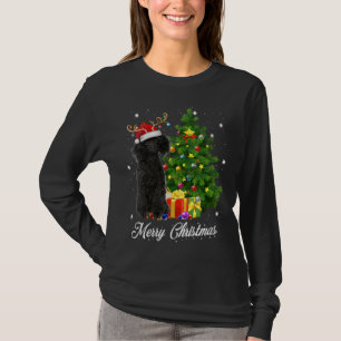 Black Poodle Weihnachtsbaum Lichter Xmas Rein T-Shirt