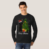 Black Poodle Weihnachtsbaum Lichter Xmas Rein T-Shirt (Vorne ganz)