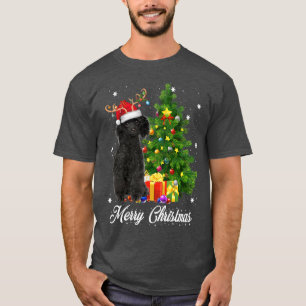 Black Poodle Weihnachtsbaum Lichter Xmas Rein T-Shirt