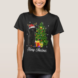 Black Poodle Weihnachtsbaum Lichter Xmas Rein T-Shirt