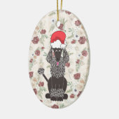 Black Poodle Weihnachtsmann Ornament (Links)