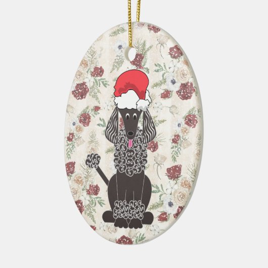 Black Poodle Weihnachtsmann Ornament (Links)