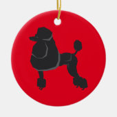 Black Poodle Weihnachtsschmuck (Vorne)