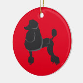 Black Poodle Weihnachtsschmuck (Links)